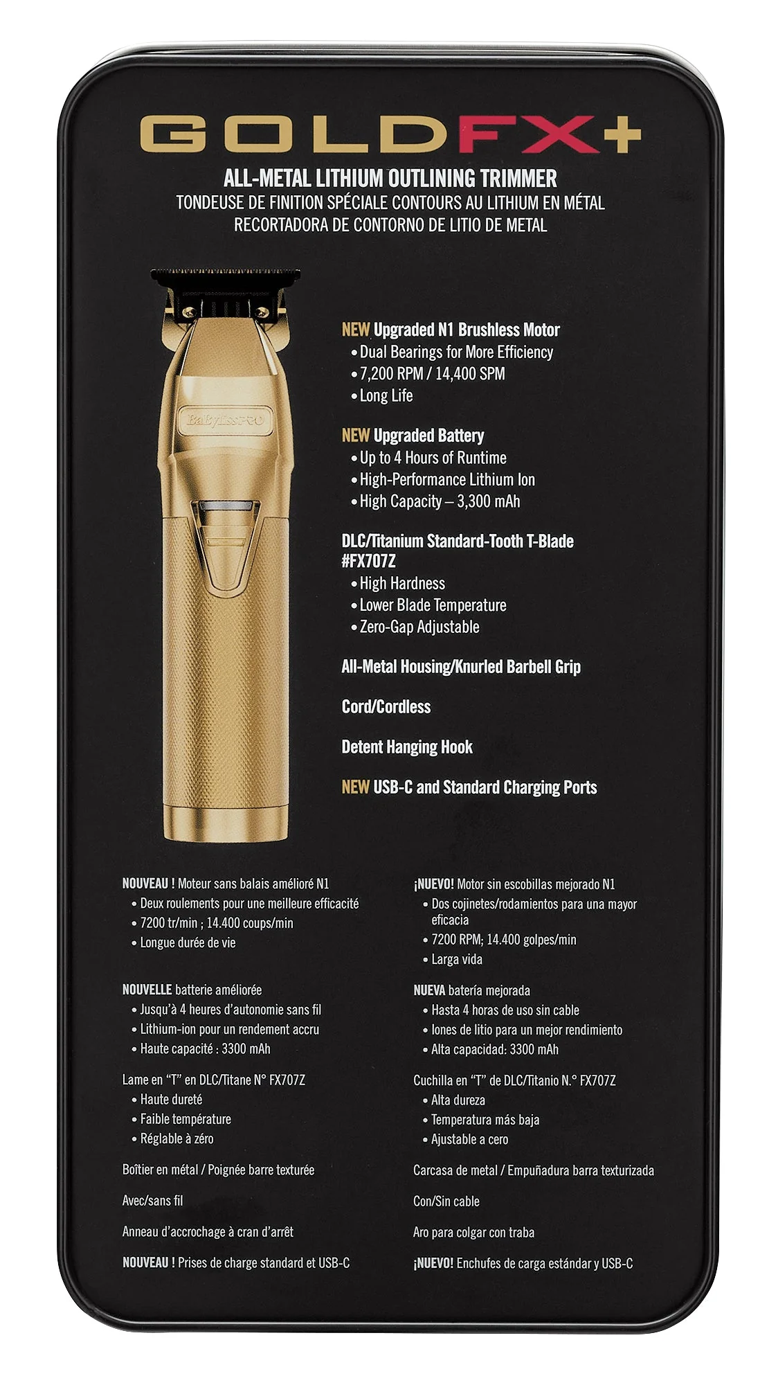 BaBylissPRO FX+ Outliner Trimmer - Gold - Image 4