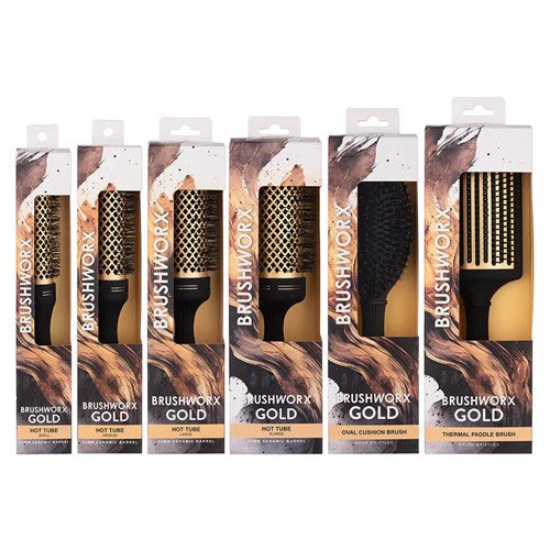 Brushworx Gold Ceramic Hot Tube Brush - 40mm Small - Image 3