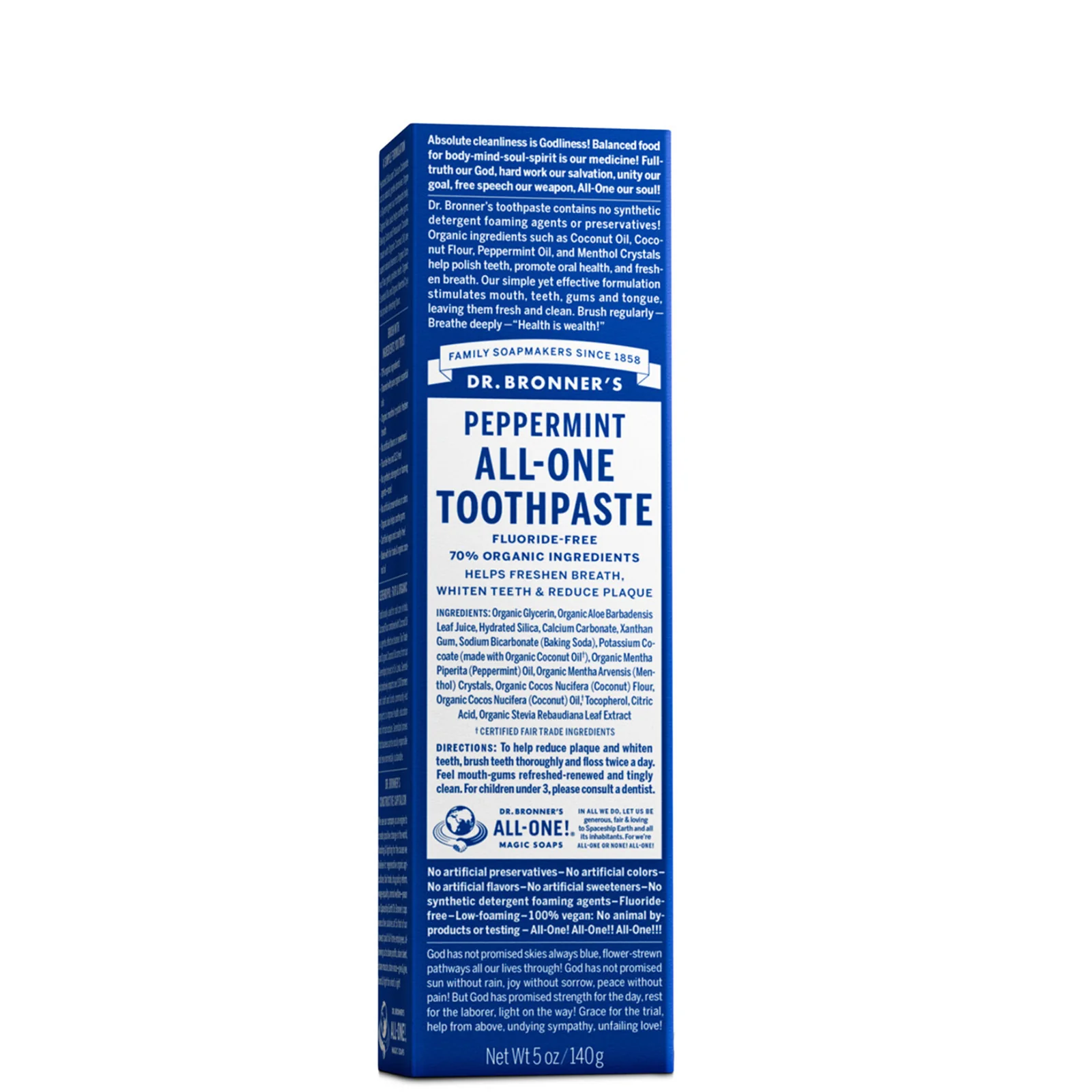Dr. Bronner's All-One Toothpaste - Peppermint 140g - Image 2