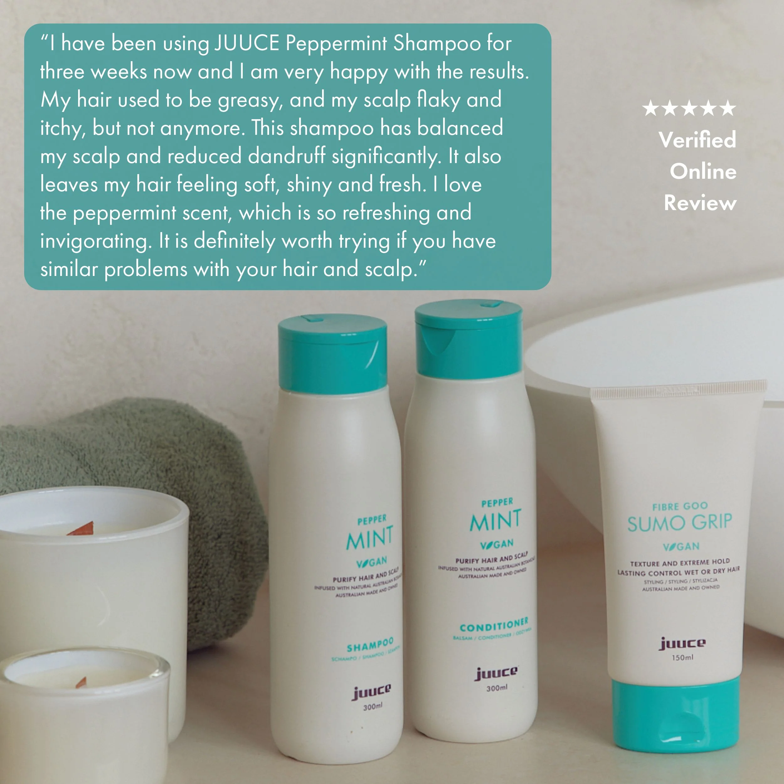 Juuce Peppermint Shampoo 300ml - Image 2