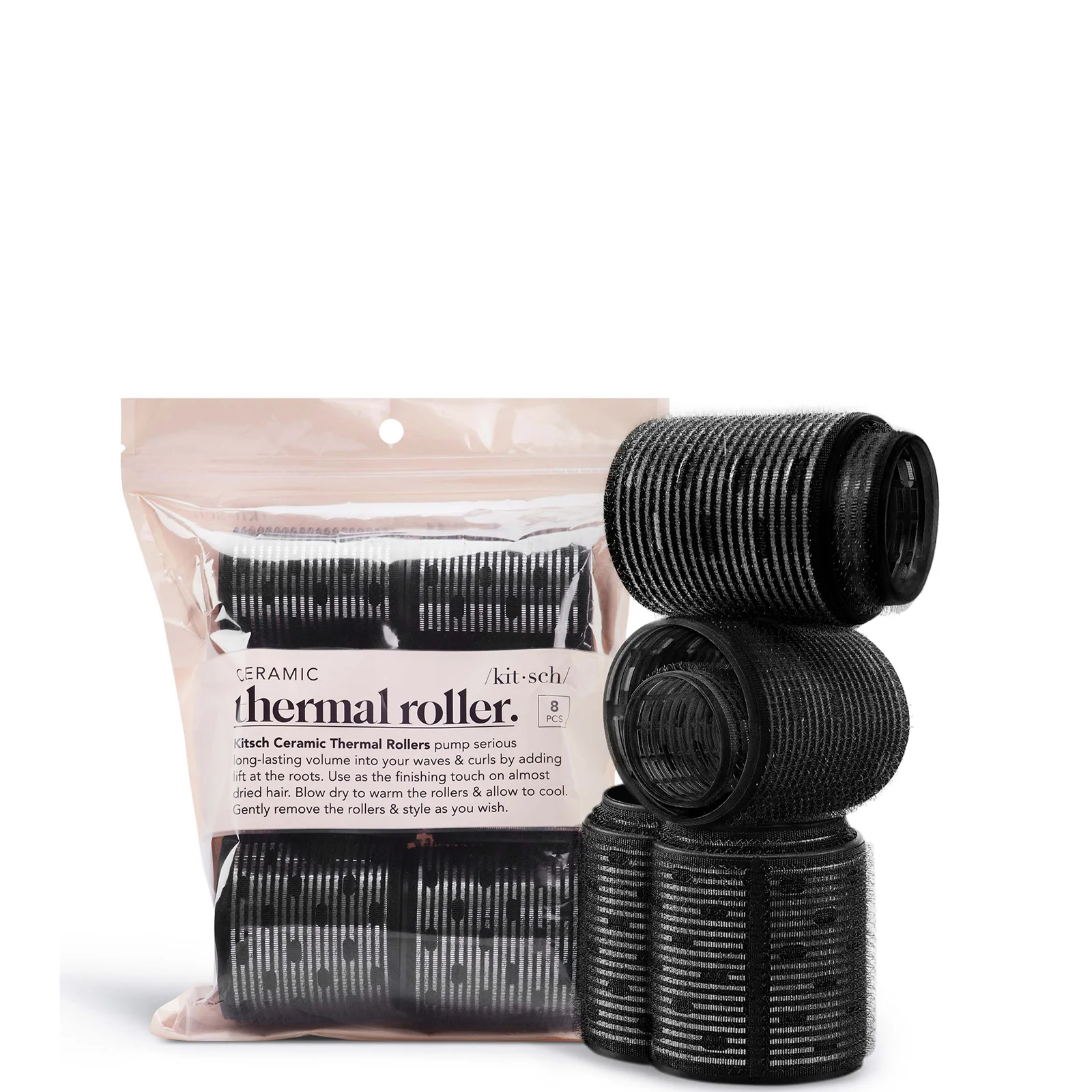 Kitsch Ceramic Thermal Rollers Variety 8pc Set - Black