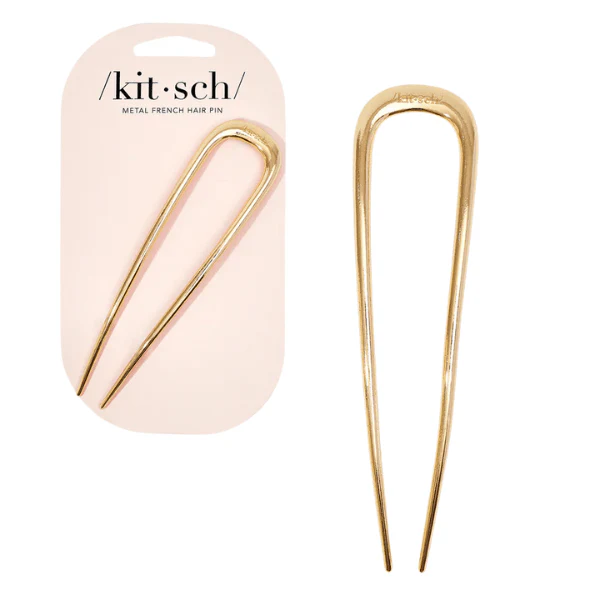 Kitsch Metal French Hair Pin - Gold