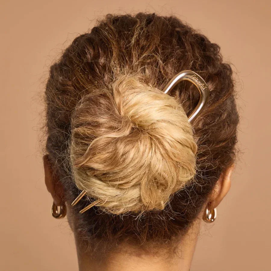 Kitsch Metal French Hair Pin - Gold - Image 2