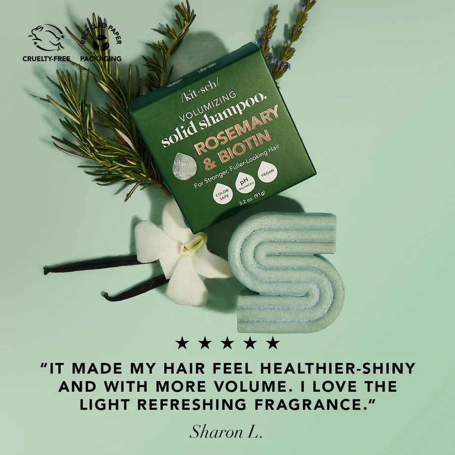 Kitsch Rosemary & Biotin Volumizing Solid Shampoo Bar 91g - Image 5