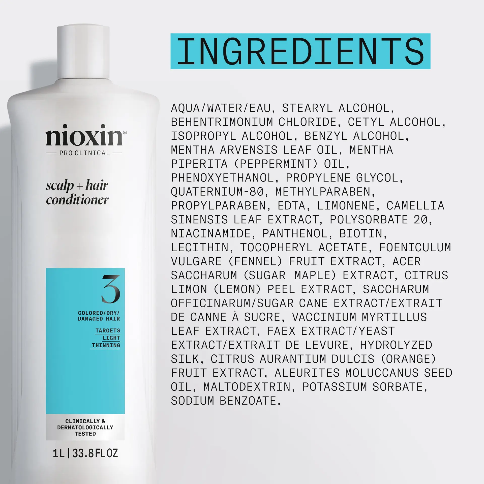 Nioxin Scalp + Hair Thickening System 3 Conditioner 1L - Image 3