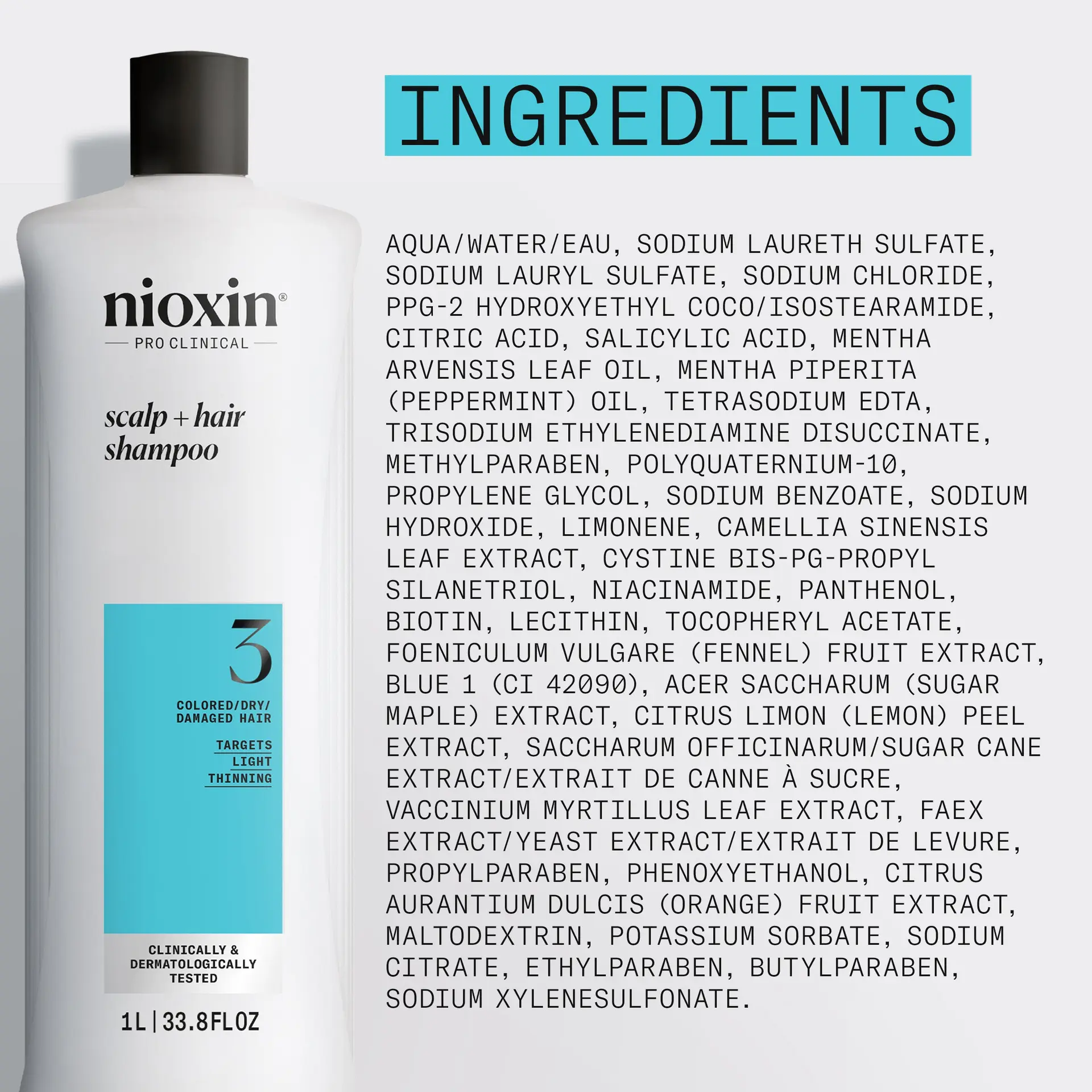 Nioxin Scalp + Hair Thickening System 3 Shampoo 1L - Image 5