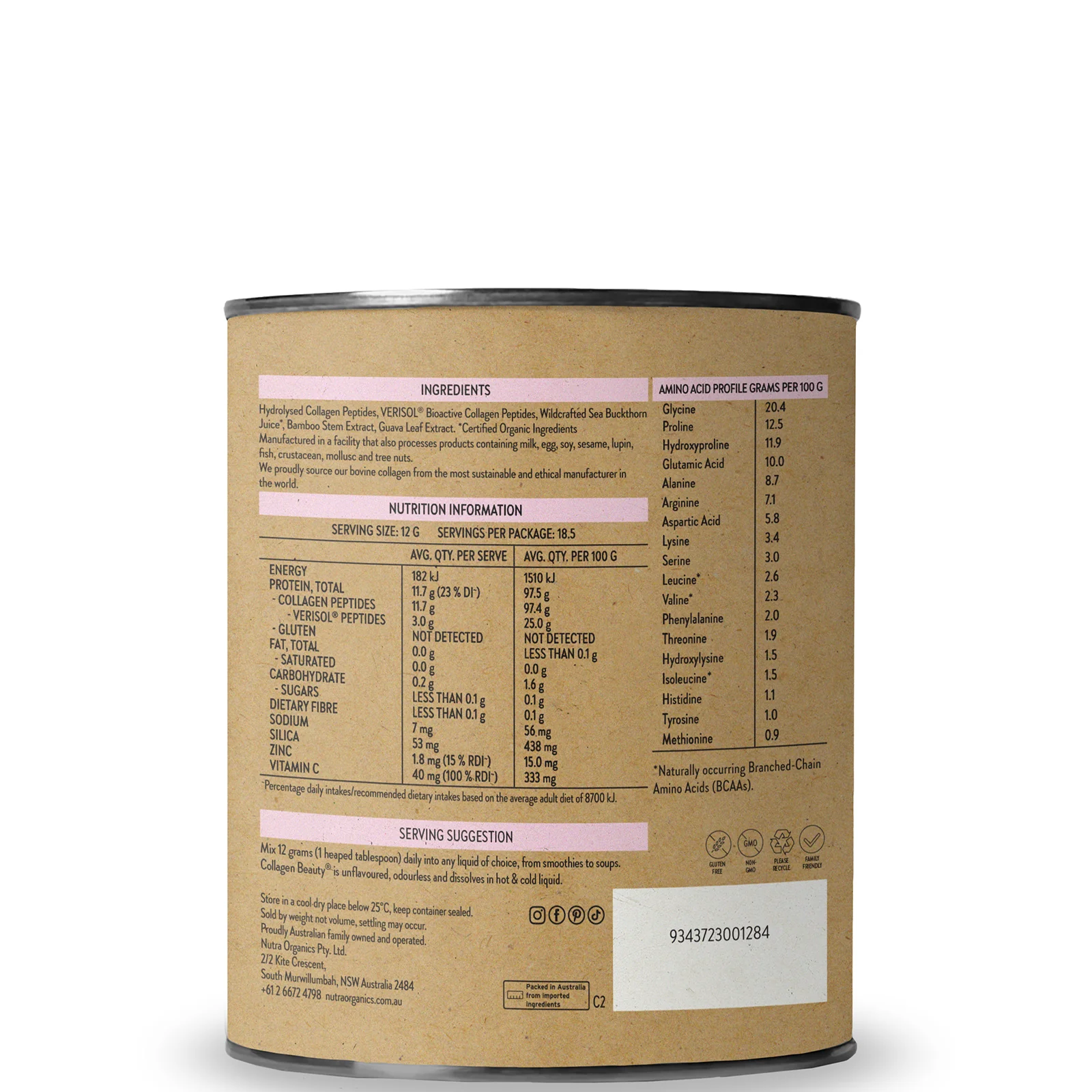 Nutra Naturals Collagen Beauty - Unflavoured 225g - Image 3