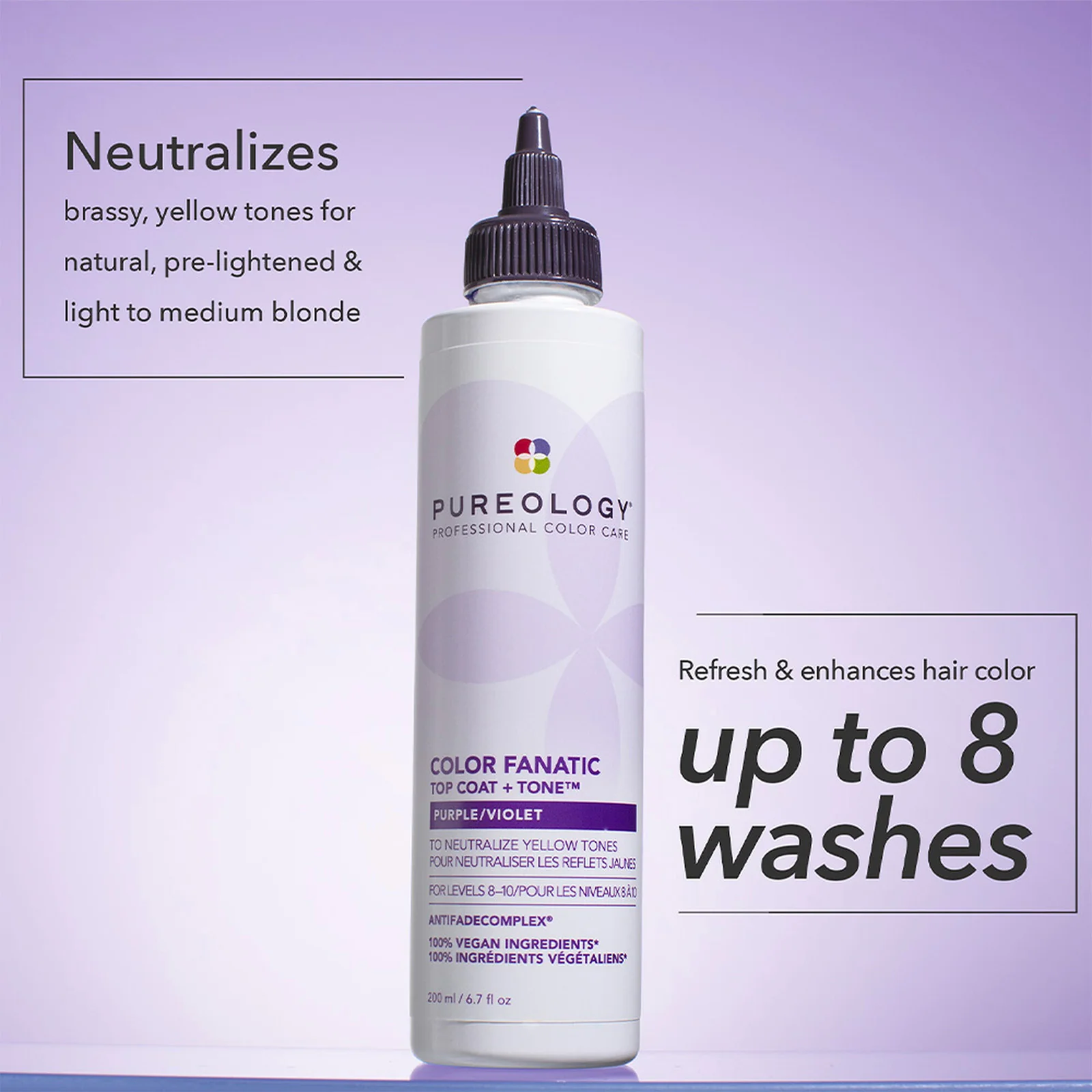 Pureology Colour Fanatic Top Coat and Tone Purple 200ml - Image 2