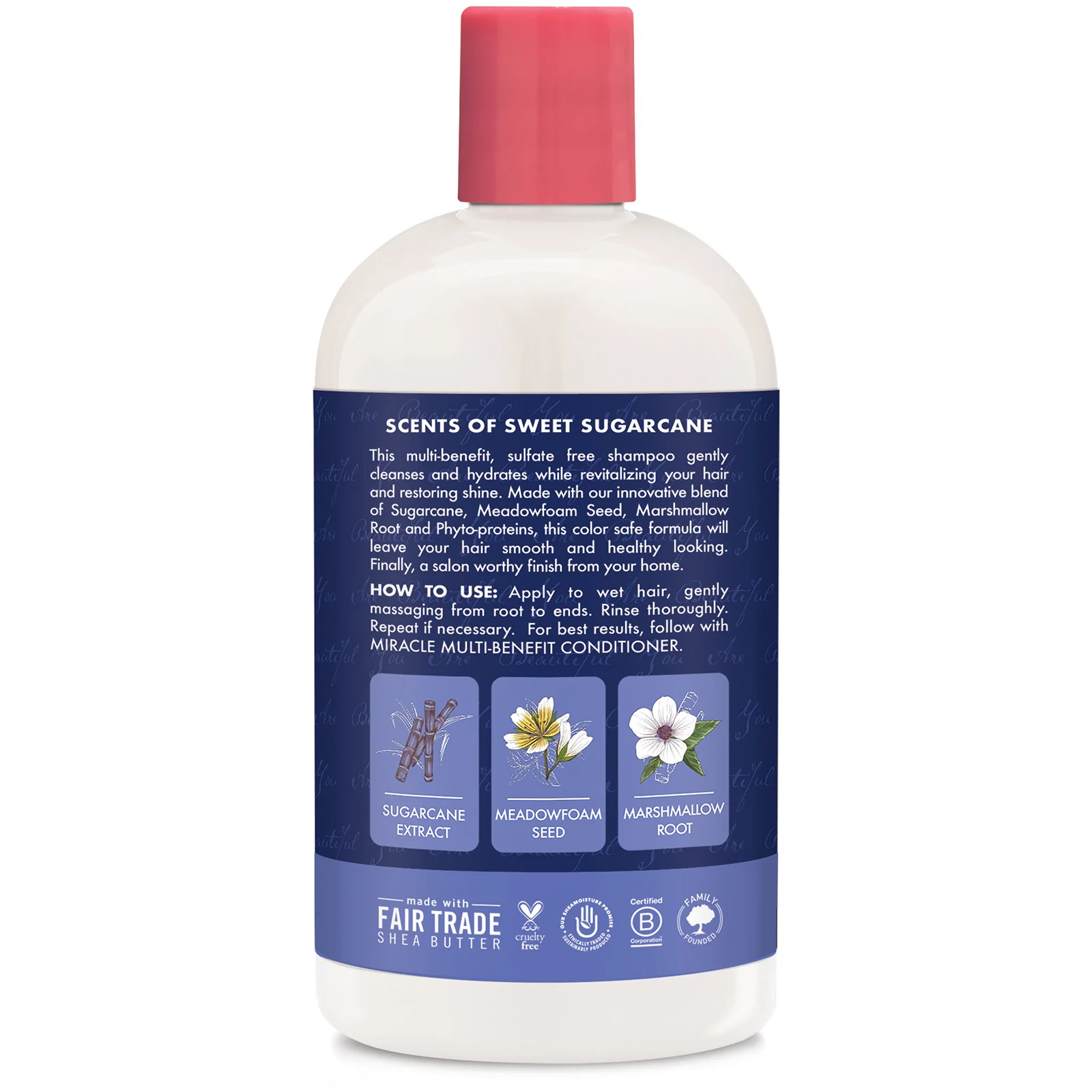 SheaMoisture Sugarcane Extract & Meadowfoam Seed Miracle Multi-Benefit Shampoo 384ml - Image 2