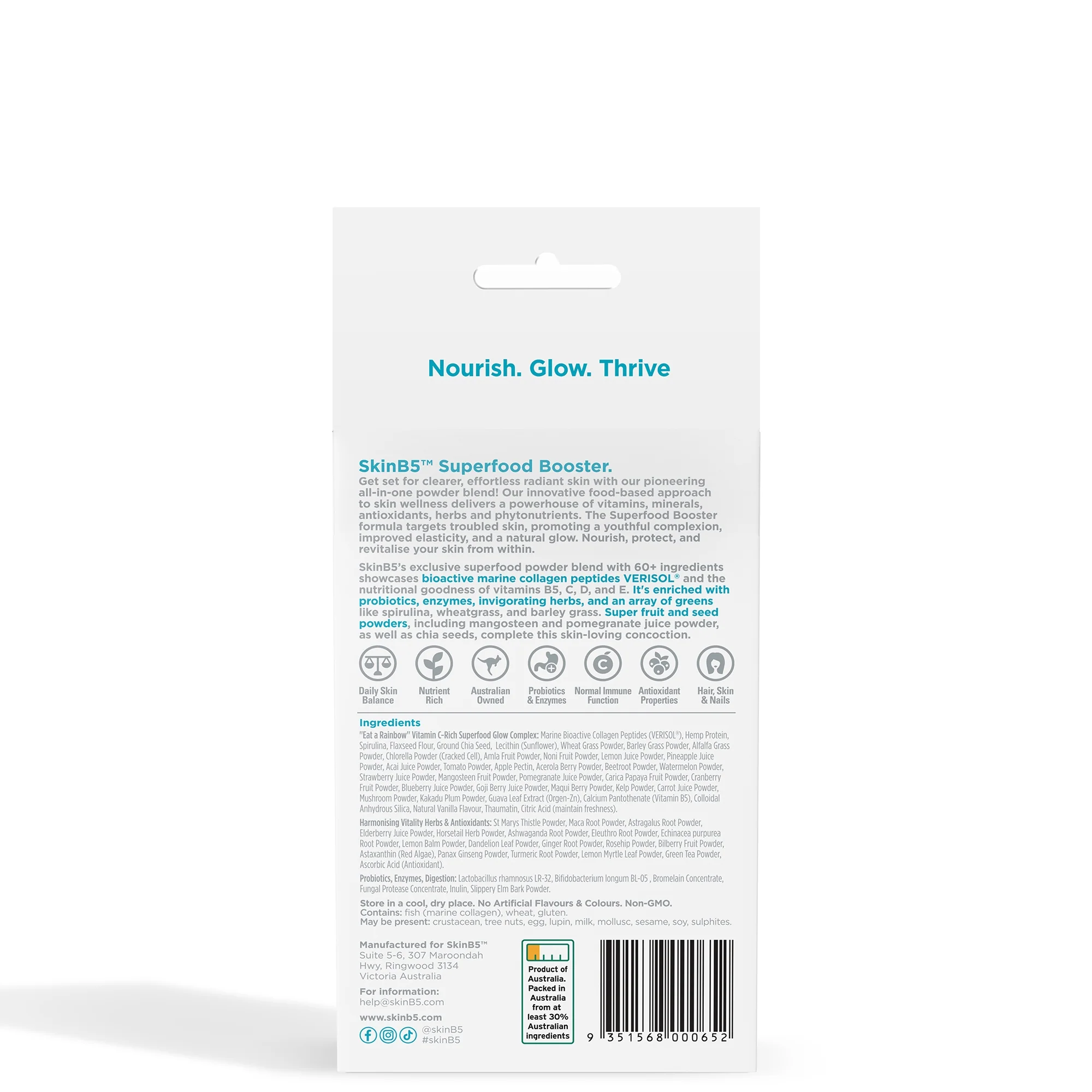 SkinB5 Superfood Booster Sachets 14x5g - Image 2
