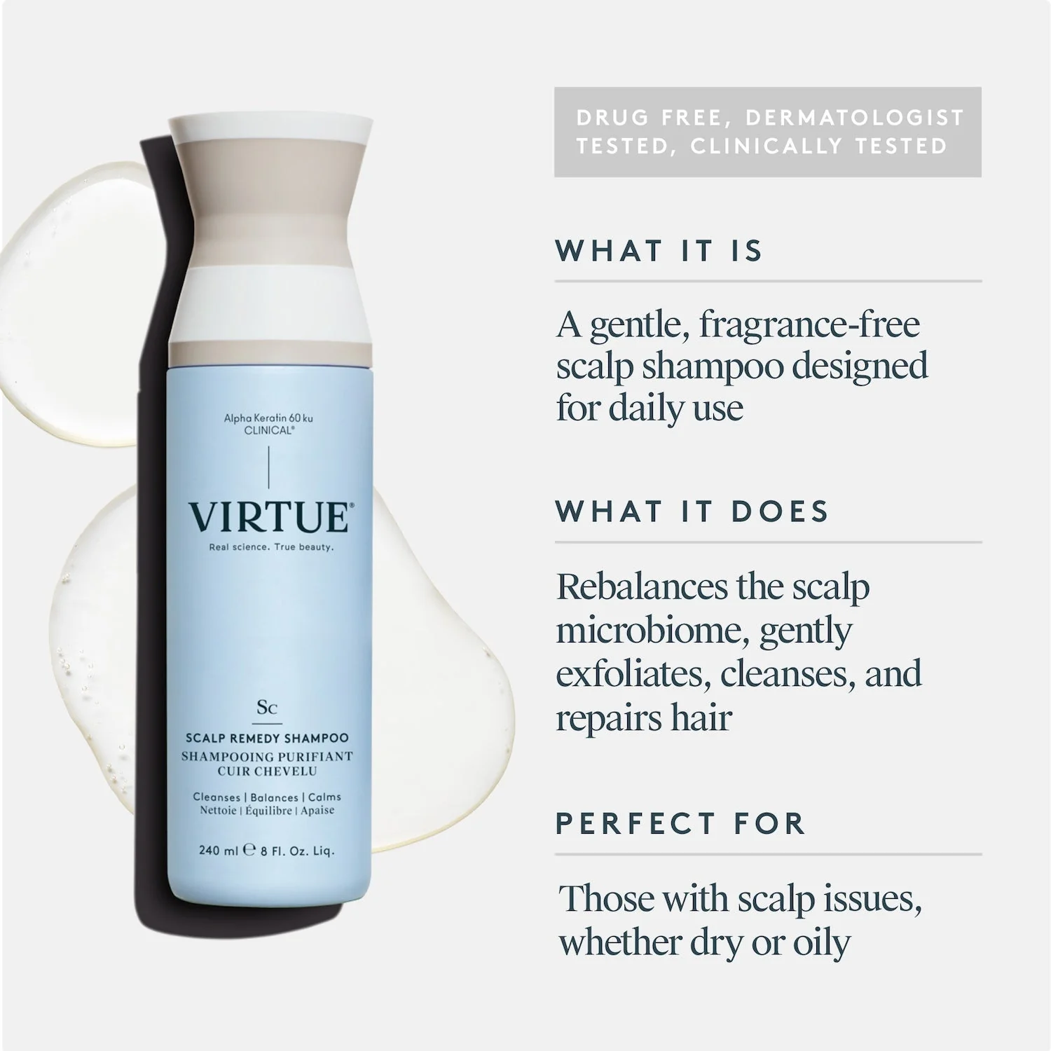 Virtue Scalp Remedy Shampoo 240ml - Image 2
